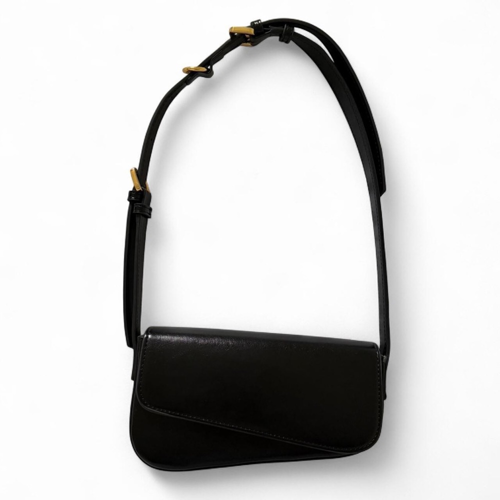SOLD Black Shoulder Bag with Gold Hardware